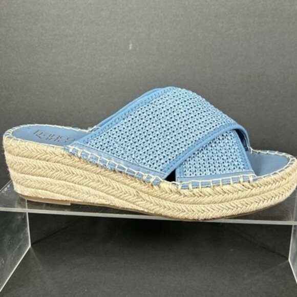 Franco Sarto Women's Size 10 Pamala Sandal‎ Wedge Platform Blue Tan Espadrille - Picture 2 of 12